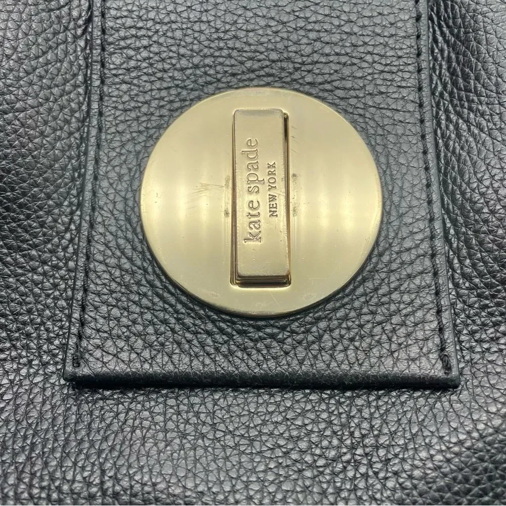 Kate Spade Bag Bexley Stevie Pebbled Black Leather Handbag Medium Slouchy Tote